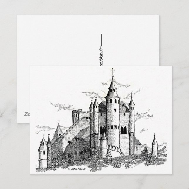 Postkarte - Spanisches Schloss (Vorne/Hinten)