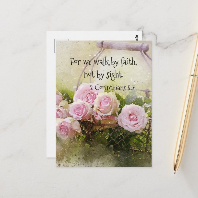 Postkarte Spaziergang durch den Glauben nicht Sigh (Vorderseite/Rückseite Beispiel)