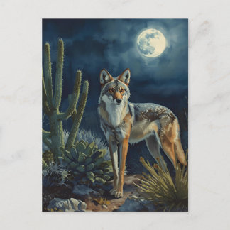 Postkarte Südwestliche Coyote und Mondwüste