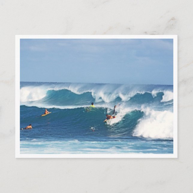 POSTKARTE, "SURFEN IN KAUAI" POSTKARTE (Vorderseite)