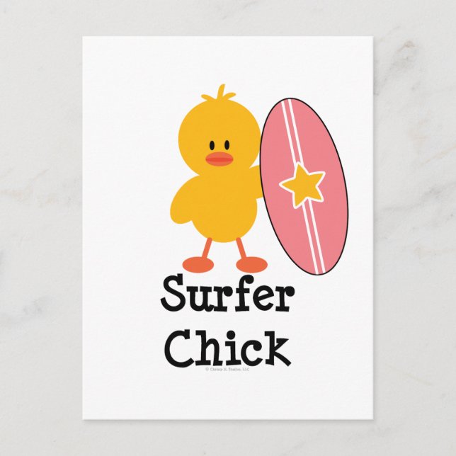 Postkarte Surfer Chick (Vorderseite)