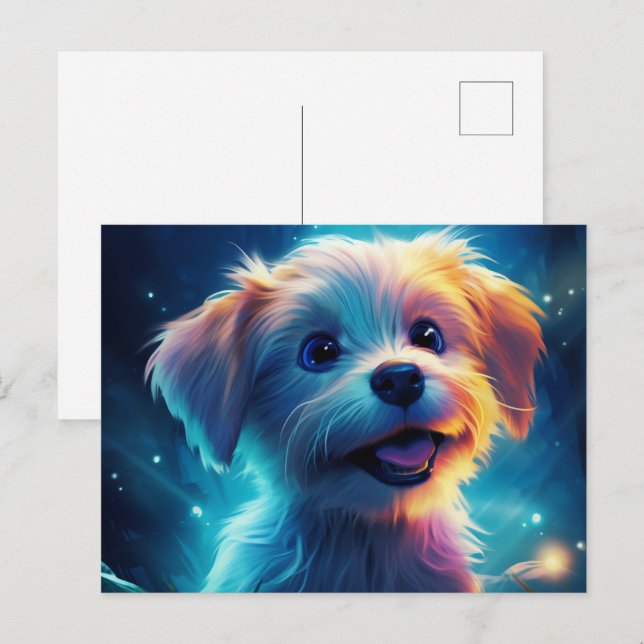 Postkarte The Sweet and Cuddly Pup (Vorne/Hinten)