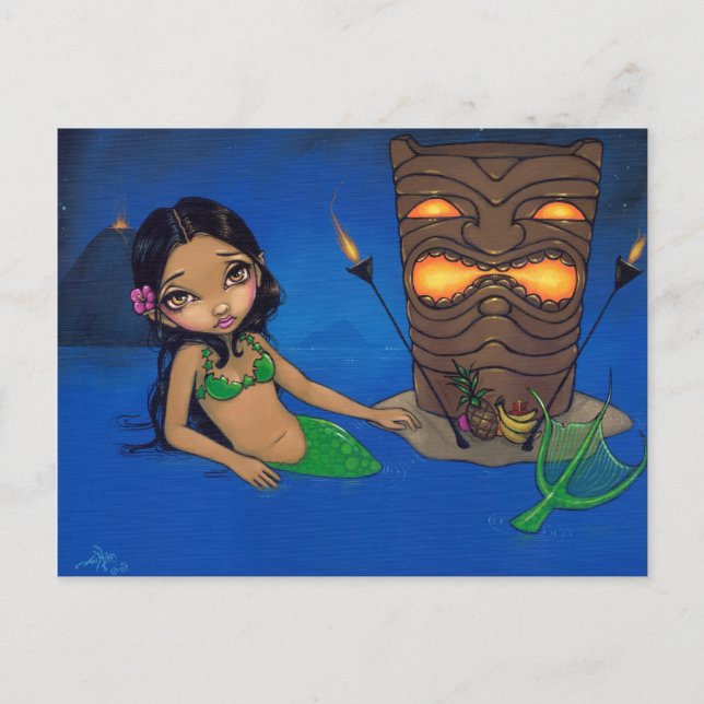 Postkarte "Tiki Mermaid" (Vorderseite)