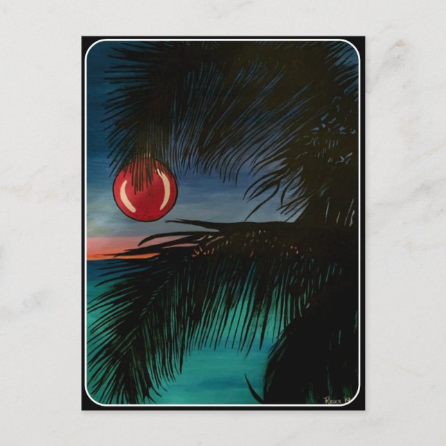 Postkarte "Tropischer Weihnachtsmorgen" (Vorderseite)