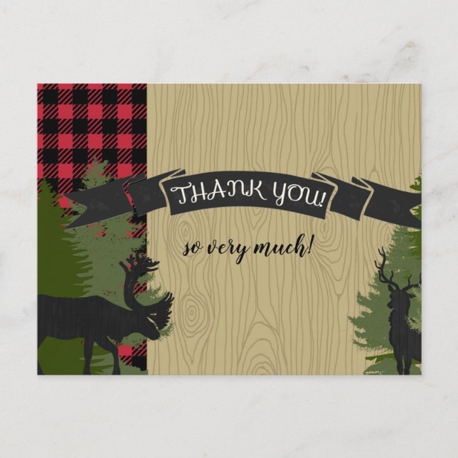 Postkarte Vielen Dank Anmerkungen Lumberjack Karie (Vorderseite)
