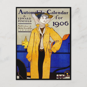 Postkarte: Vintag - Auto Kalender - Feld Postkarte