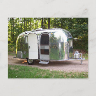 Postkarte Vintag glänzendes Aluminium als Caravel 