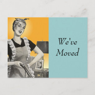 Postkarte Vintag Retro Besetzte Reinigung Neue Adr