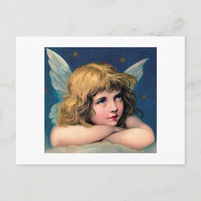 POSTKARTE: VINTAGE CHRISTMAS ANGEL/CHERUB POSTKARTE (Vorderseite)