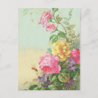 Postkarte Vintage Floral