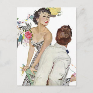 Postkarte Vintage Glückliche Ankündigung Paar Verl