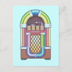 Postkarte Vintage Jukebox Retro Party Einladungen