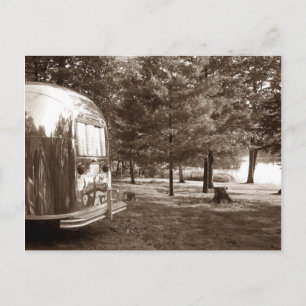 Postkarte Vintage Retro-Reiseanhänger Camping-Trip