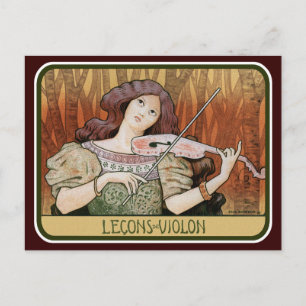 Postkarte: Violinunterricht von Paul Berthon Postkarte