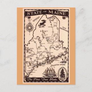 Postkarte vom Bundesstaat Maine
