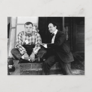 Postkarte von Fatty Arbuckle und Harry Houdini