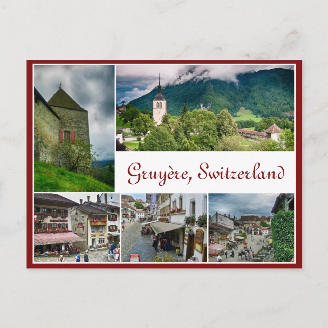 Postkarte von Gruyère, Schweiz (Vorderseite)
