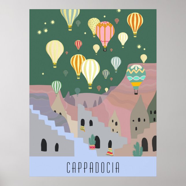 Postkarte von Kappadokien | Kapadokya Balloon Drea Poster (Vorne)