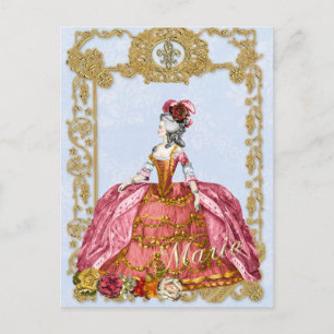 Postkarte von Marie Antoinette, Versailles Goldpos