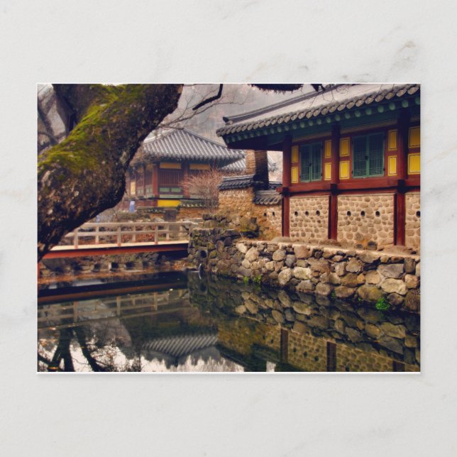 Postkarte von Songgwangsa, Südkorea (Vorderseite)