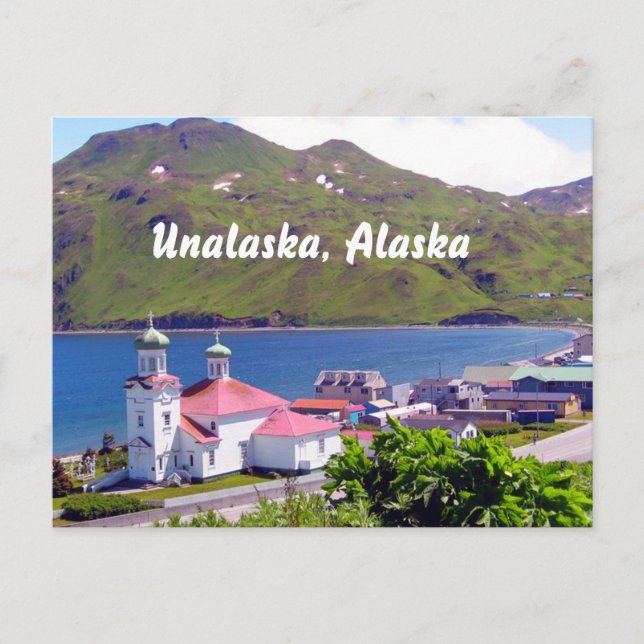 Postkarte von Unalaska, Alaska (Vorderseite)