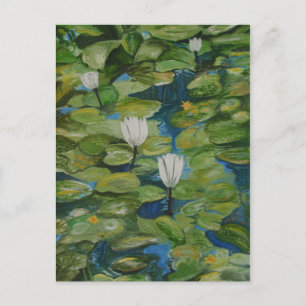 Postkarte - Wasser-Lilien an Hopeland Gärten