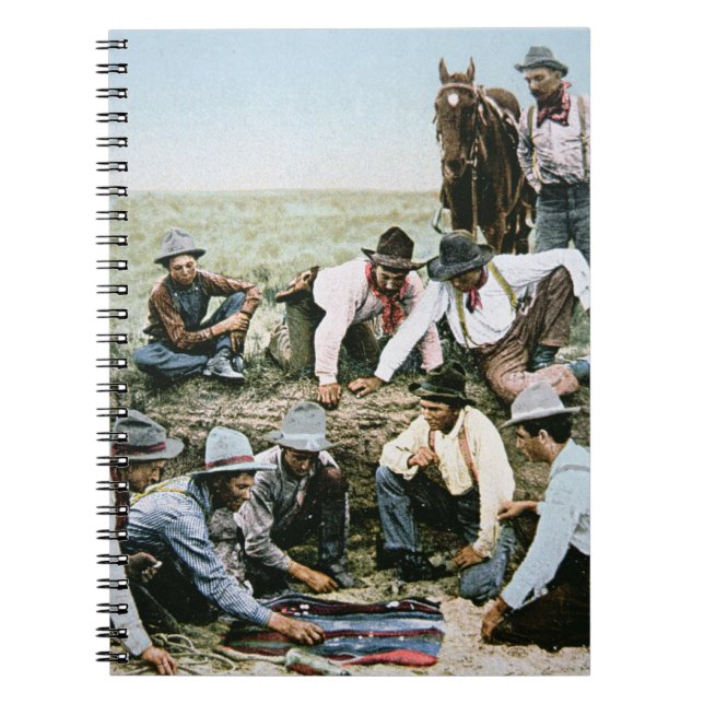 Postkarte, welche die Cowboys spielen Notizblock (Vorderseite)