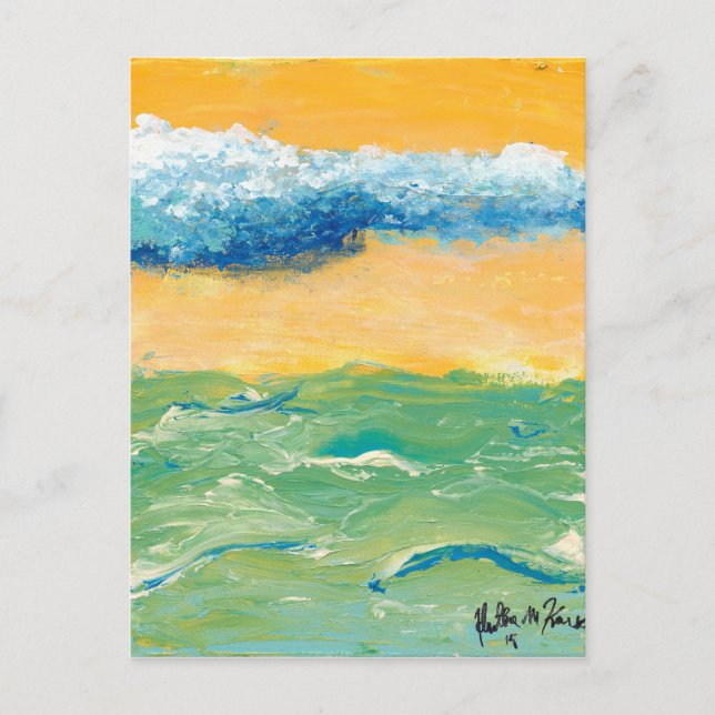 Postkarte "Wellen" Gemälde Kunst von Heather (Vorderseite)