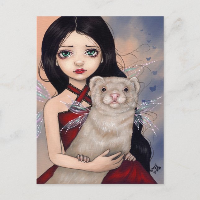 Postkarte "Winged Ferret" (Vorderseite)