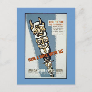 Postkarte-WPA-haben ein Datum mit uns Postkarte