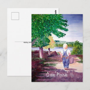 Postkarte - Zum Fischen gehen