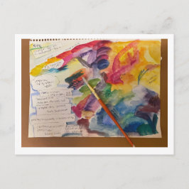 Postkarte zum Mischen der Wasserfarbe