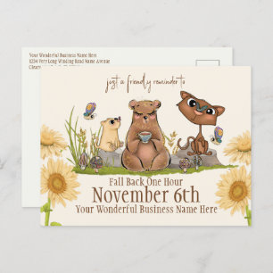 Postkarte zur Erinnerung "Business Fall Back Time 