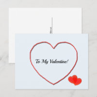 Postkarte - zur Herzform meines Valentins