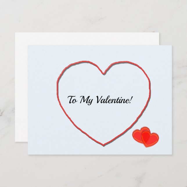 Postkarte - zur Herzform meines Valentins (Vorne/Hinten)