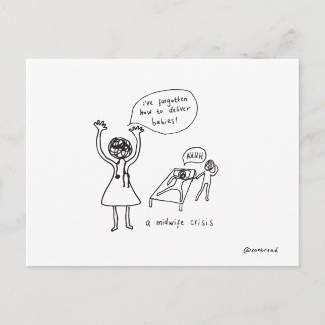 Postkarte zur Krise der Hebamme (Vorderseite)