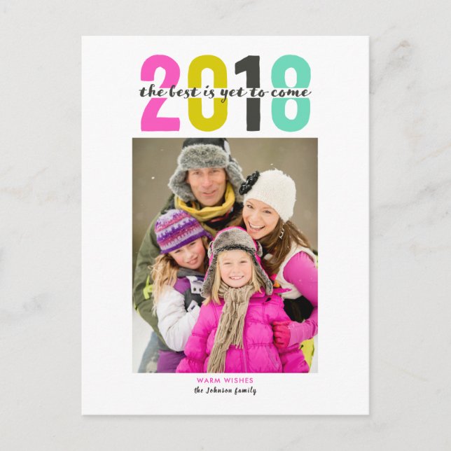 Postkarten des guten Rutsch ins Neue Jahr | 2018% (Vorderseite)