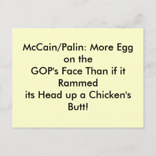 Postkarten, Ei auf dem Gesicht der Republikaner Postkarte