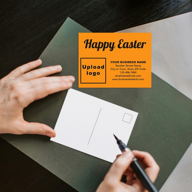 Postkarten für Business Oaster Orange (Business Easter orange color holiday postcard)