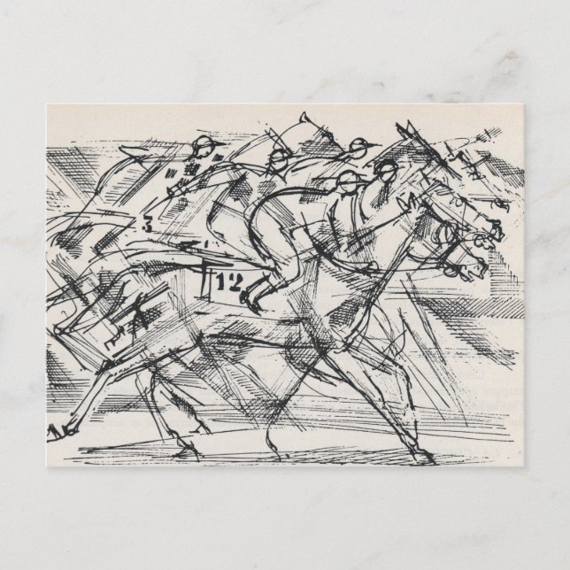 Postkarten für Pferderennen (Vorderseite)