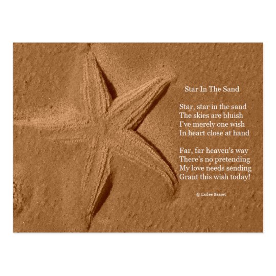 Postkarten Gedicht Stern Im Sand Durch Ladee Postkarte Zazzle Ch
