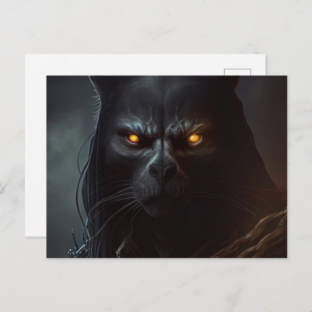 Postkarten Kapuzenkatze (Vorne/Hinten)