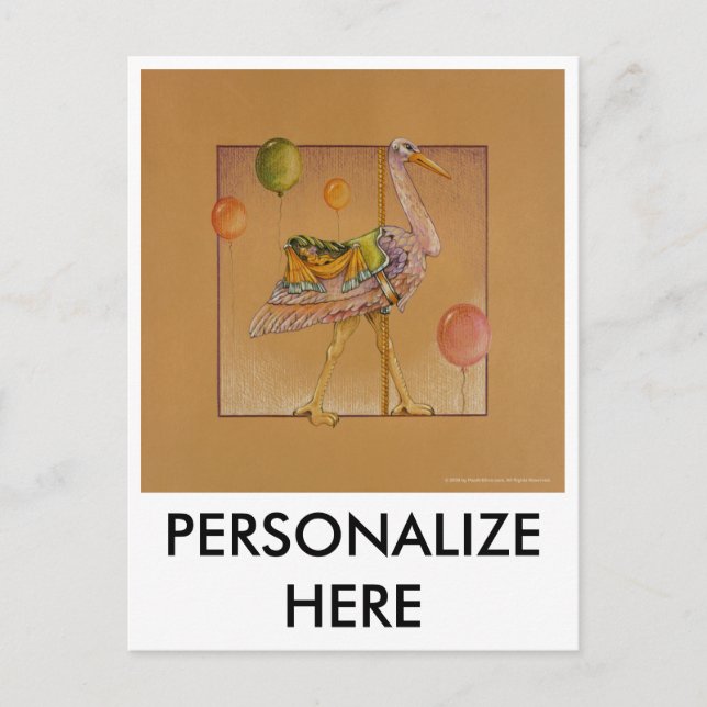 Postkarten - Karussell-Storch (Vorderseite)