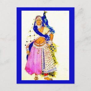 Postkarten-Kunst der Mode-Bakst 6 Postkarte