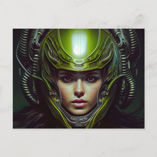 Postkarten Mädchen Futurismus (Vorderseite)