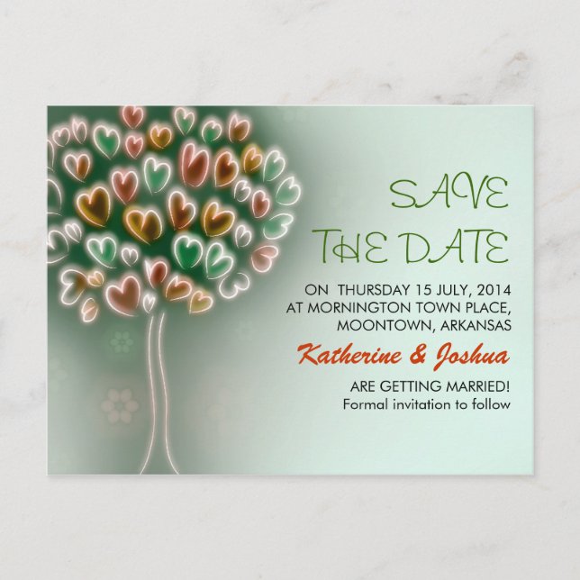 Postkarten mit moderner Liebe Save the Date (Vorderseite)