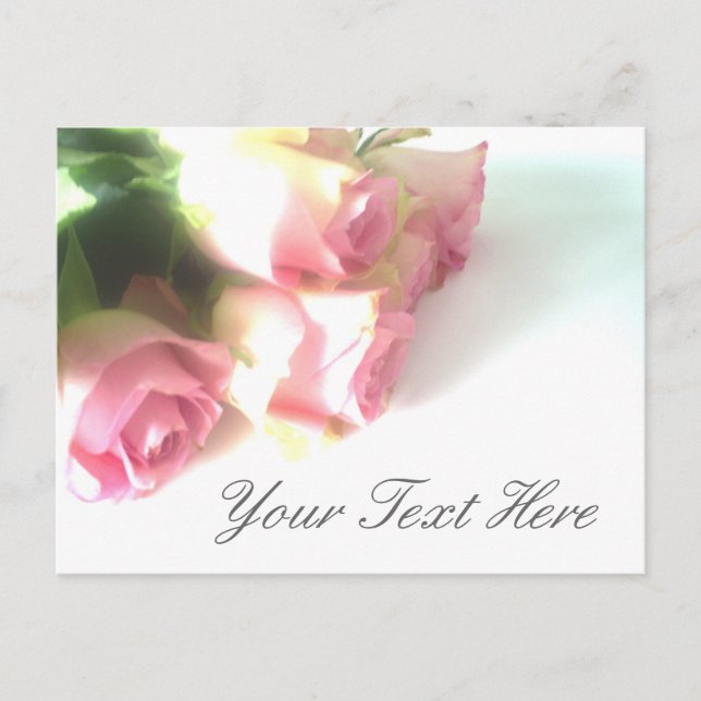 Postkarten mit rosa Rosen (Vorderseite)