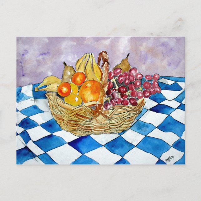 Postkarten Obstkorb, noch lebende Kunst Postkarten (Vorderseite)