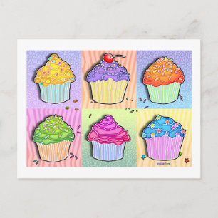 Postkarten - Pop Art Cupcakes