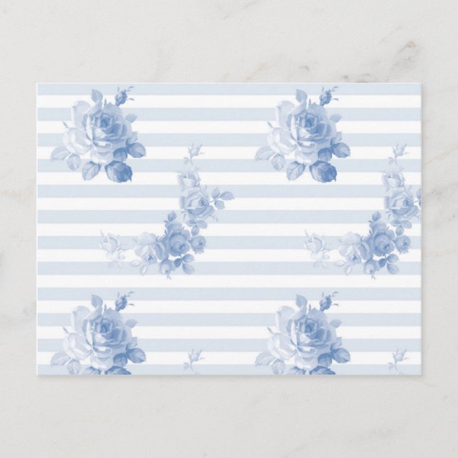 Postkarten "Seaside Garden Stripe" in Heidelbeere (Vorderseite)